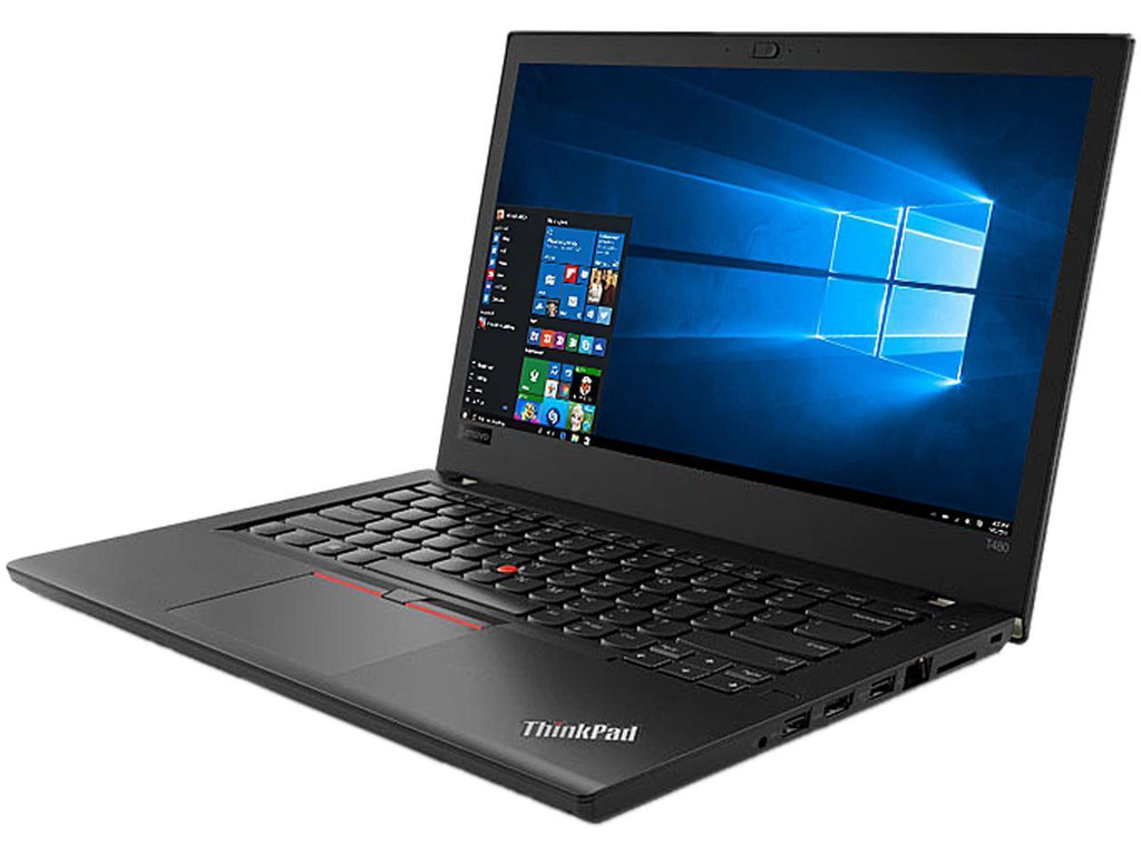 Lenovo ThinkPad T480 20L5000UUS 14" LCD Notebook - Intel Core i7 (8th Gen) i7-8550U Quad-core (4 Core) 1.80 GHz - 8 GB DDR4 SDRAM - 256 GB SSD - Windows 10 Pro 64-bit - 1920 x 1080 - In-plane Switching (IPS) Technology - Black - Coretek Computers