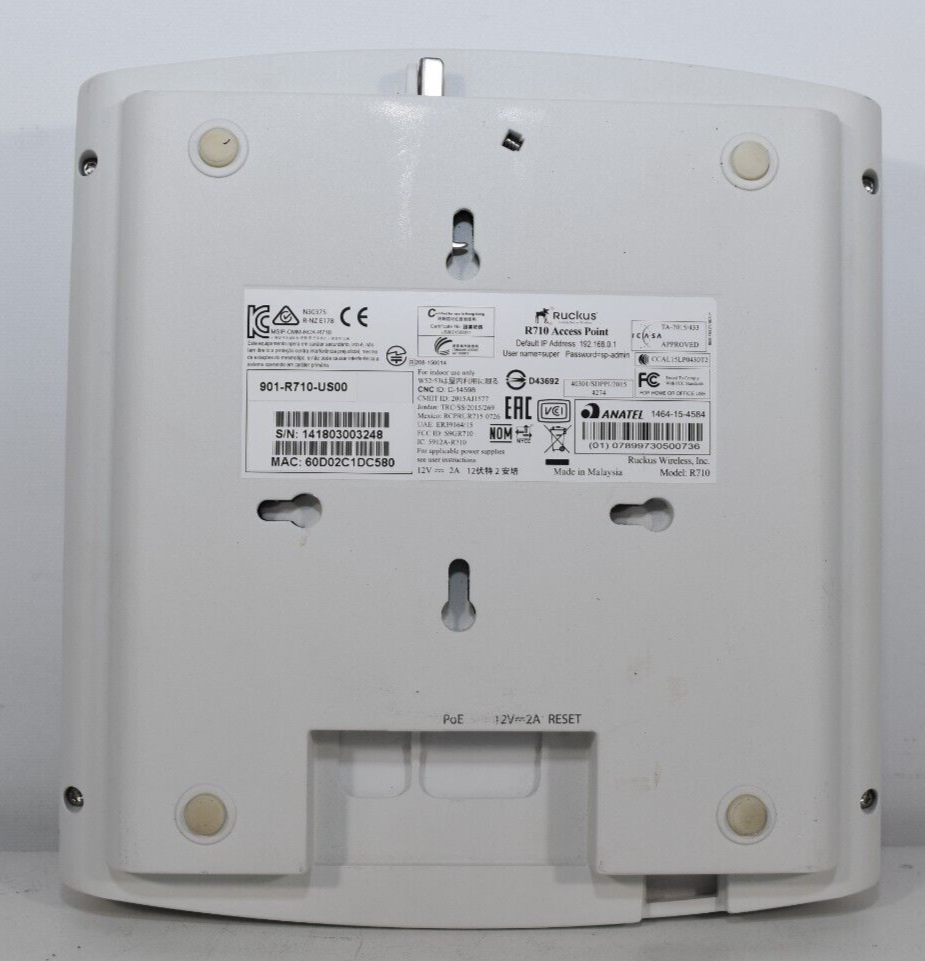 Acess Point Rackus 710 RUCKUS 901-R710-US00 ZoneFlex R710 Smart Wi-Fi 802.11ac Access Point ...