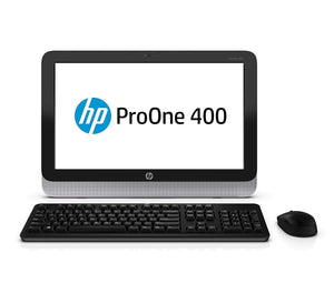 HP ProOne 400 G1 AiO Computer - 4th Gen Intel Core i5-4570T 8GB RAM 500GB HDD LED 20" 1600x900 (HD+) WiFi DVDRW Webcam Win 10 Pro Keyboard/Mouse - Coretek Computers