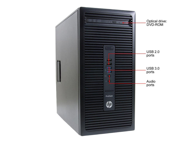 HP 600 G2 MT Computer - 6th Gen Intel Core i7-6700 3.40GHz 16GB RAM 240GB SSD DVDRW Win 10 Pro Keyboard & Mouse