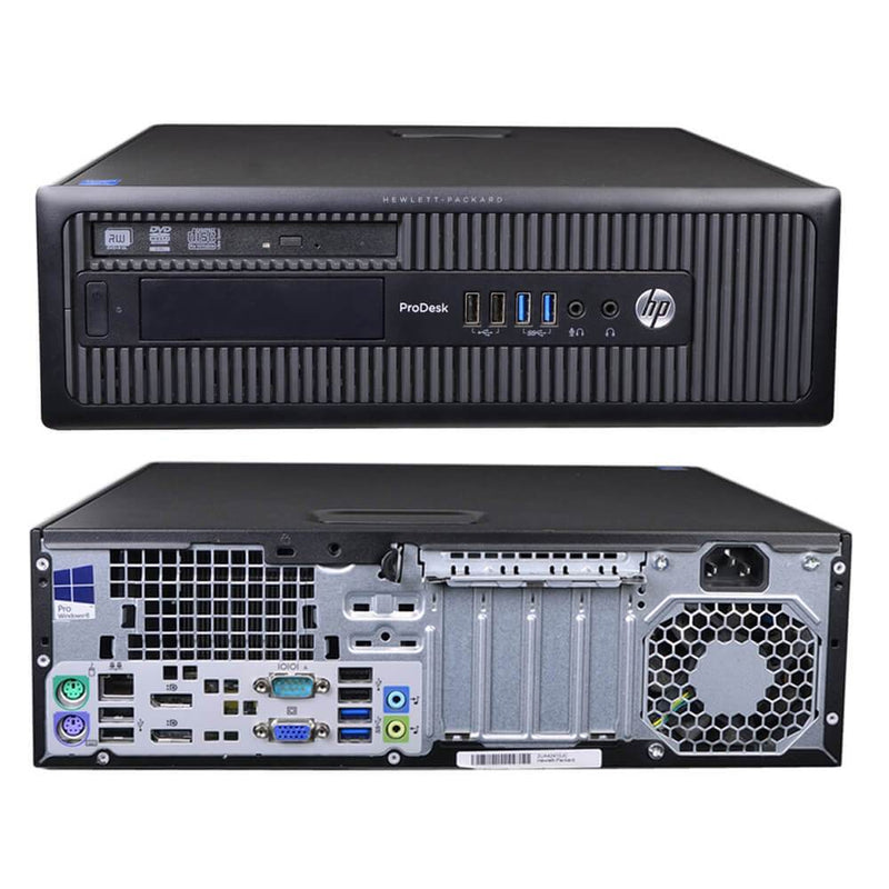 HP ProDesk 600 G1 SFF Computer - 3.40GHz 4th Gen Intel Core i3, DVDRW, Windows 10 Pro - Keyboard/Mouse - Coretek Computers