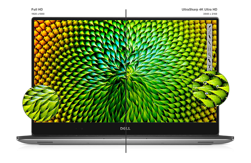 DELL XPS 15 9560 15.6" IPS 4K TouchScreen UHD (3840x2160) Laptop Core i7-7700HQ 16GB RAM 256GB SSD GeForce GTX1050 4GB WebCam Win 10 Pro