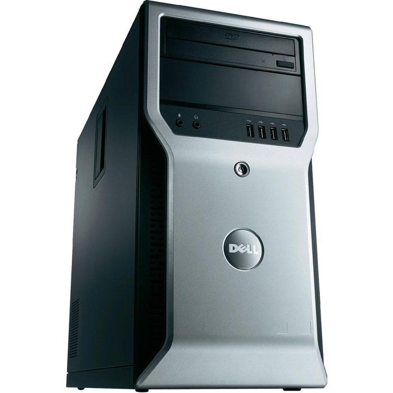 Dell Precision T1600 Workstation - Intel Xeon 3.1GHz Quad Core Processor E3-1225 (up to 3.4GHz), 8GB DDR3, 120GB SSD + 500GB HDD, DVD, Intel HD Graphics P3000, Windows 10 Professional, Keyboard/Mouse - Coretek Computers