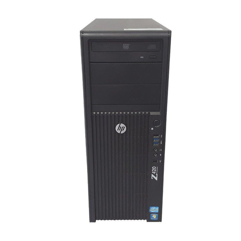 HP Z420 Workstation - 1x Xeon E5-1620 3.60GHz Quad Core CPU, 8GB DDR3 RAM, 1x 250GB SSD + 500GB HDD, NVIDIA Quadro NVS 510 2GB Professional Video Card, WiFi, Windows 10 Pro 64-bit, Keyboard/Mouse - Coretek Computers