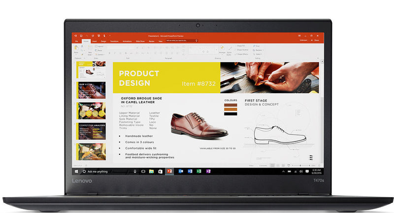 Lenovo ThinkPad T470 14" Intel Core i5-7200U 8GB DDR4 256GB SSD WebCam Windows 10 Pro