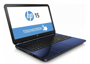 HP TouchSmart 15-R053CL 15.6" TouchScreen Laptop - Core i3-4010U, 750GB HDD, 6GB RAM, WebCam, Blue, Win 10 Pro