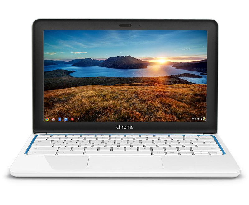 HP Chromebook 11 G1 White - Samsung Exynos 5250 Dual Core 1.70GHz 2GB RAM 16GB SSD 11.6" LED Screen WebCam Google Chrome OS - Coretek Computers